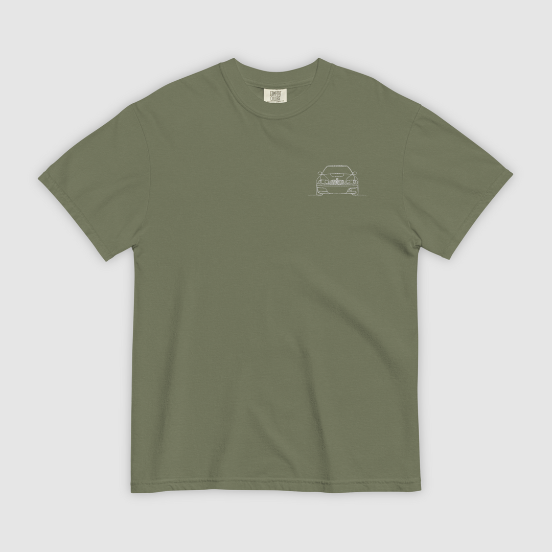 BMW E46 M3 CSL EMBROIDERED LINE ART T-SHIRT