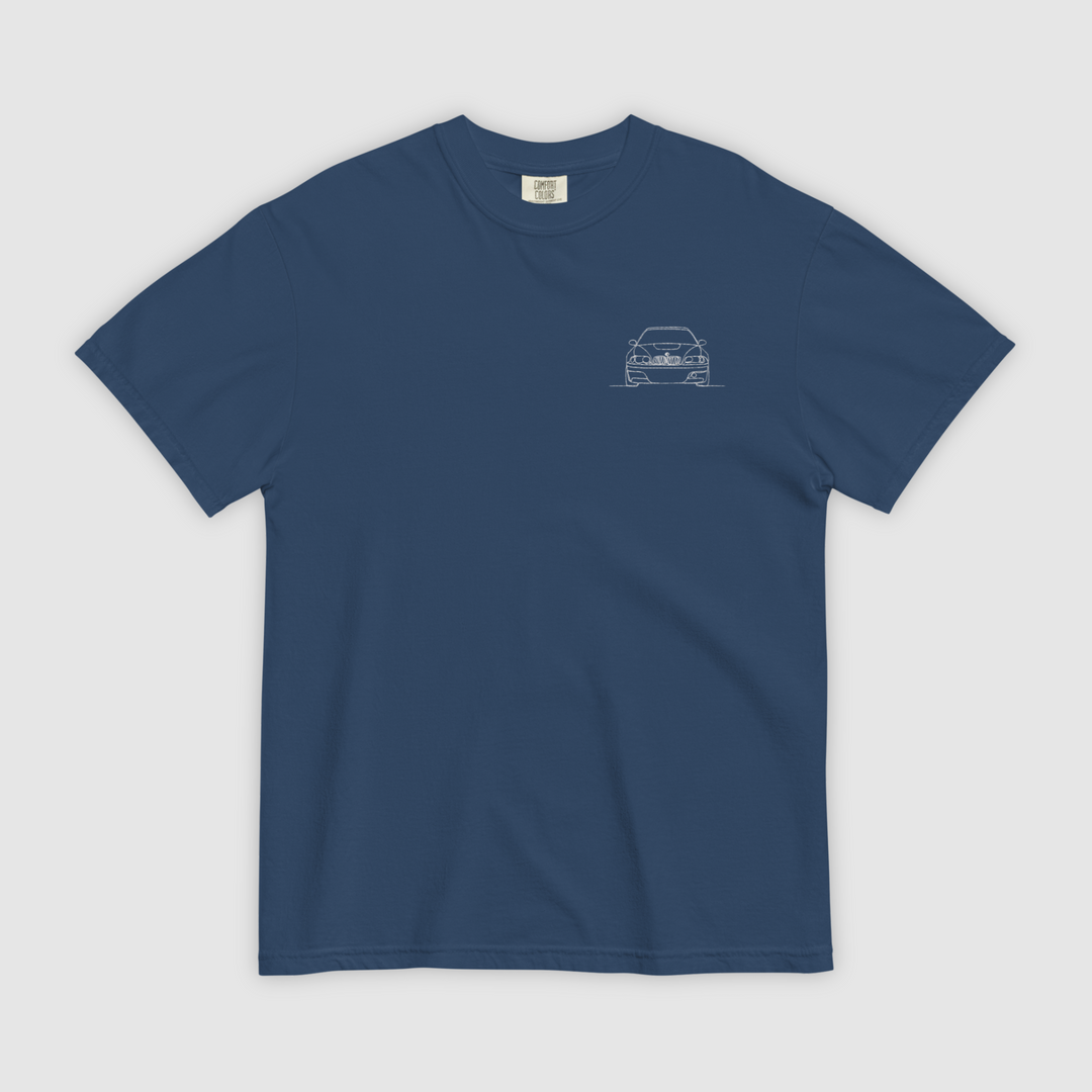 BMW E46 M3 CSL EMBROIDERED LINE ART T-SHIRT