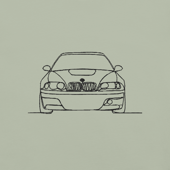 BMW E46 M3 CSL EMBROIDERED LINE ART T-SHIRT