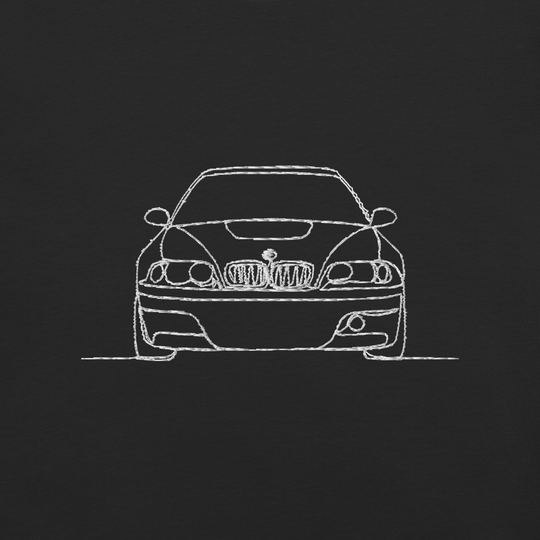 BMW E46 M3 CSL EMBROIDERED LINE ART T-SHIRT