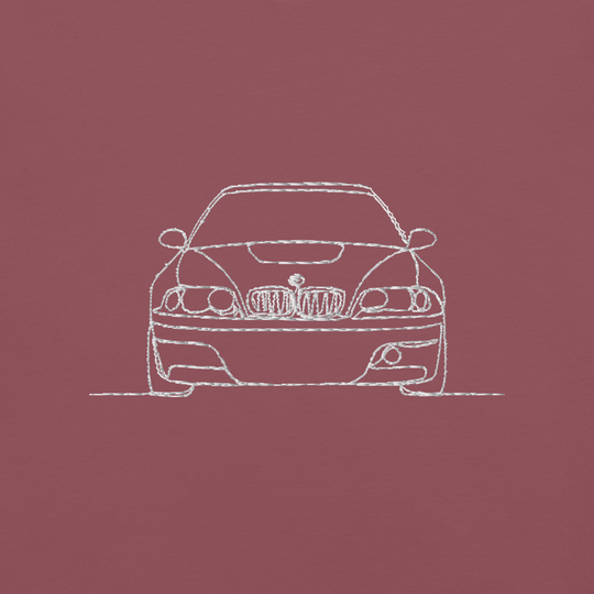 BMW E46 M3 CSL EMBROIDERED LINE ART T-SHIRT