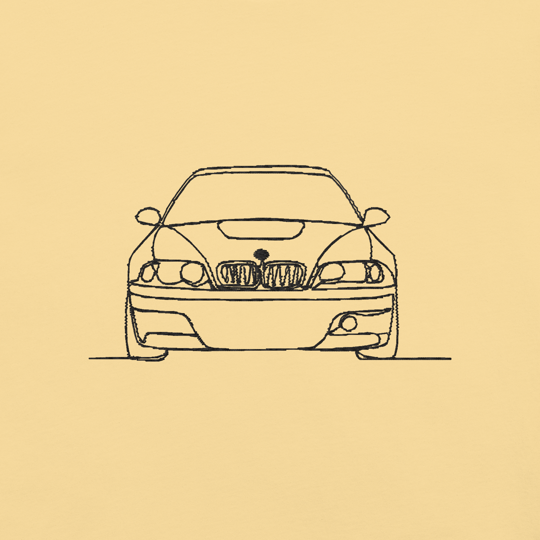 BMW E46 M3 CSL EMBROIDERED LINE ART T-SHIRT