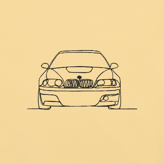 BMW E46 M3 CSL EMBROIDERED LINE ART T-SHIRT