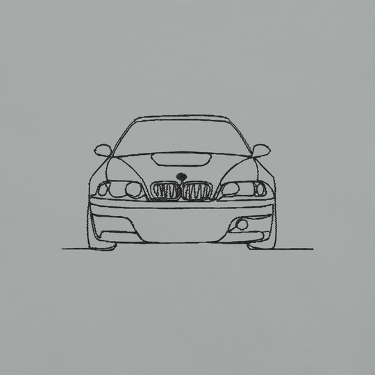 BMW E46 M3 CSL EMBROIDERED LINE ART T-SHIRT