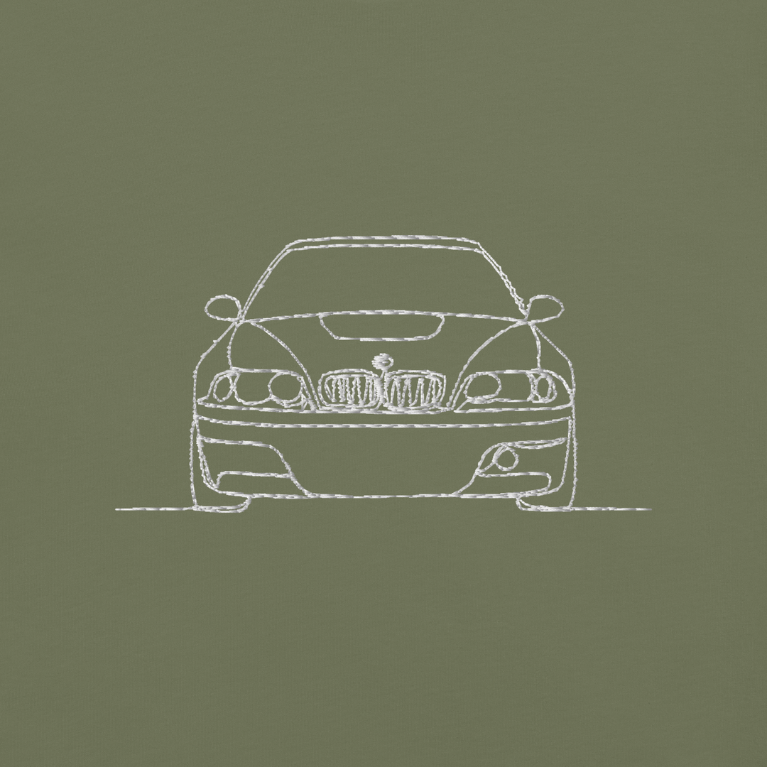 BMW E46 M3 CSL EMBROIDERED LINE ART T-SHIRT