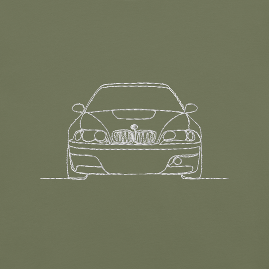 BMW E46 M3 CSL EMBROIDERED LINE ART T-SHIRT