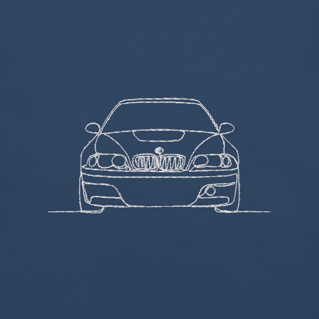 BMW E46 M3 CSL EMBROIDERED LINE ART T-SHIRT