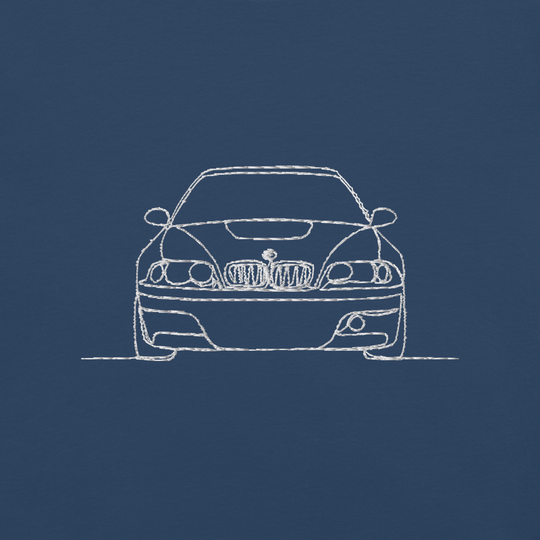 BMW E46 M3 CSL EMBROIDERED LINE ART T-SHIRT