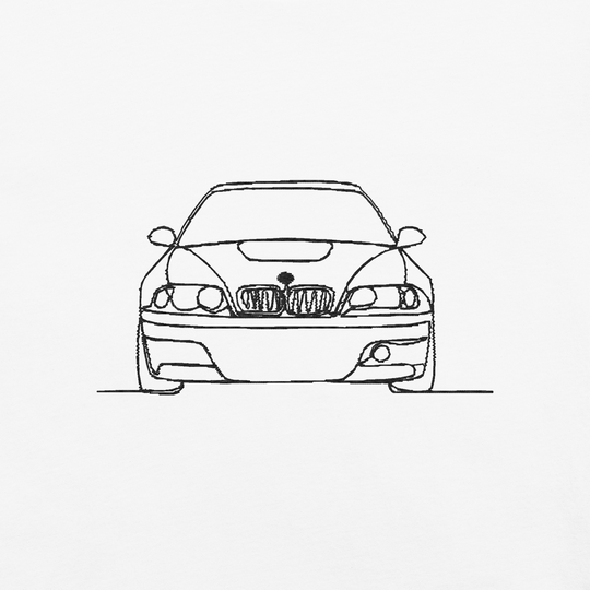 BMW E46 M3 CSL EMBROIDERED LINE ART T-SHIRT